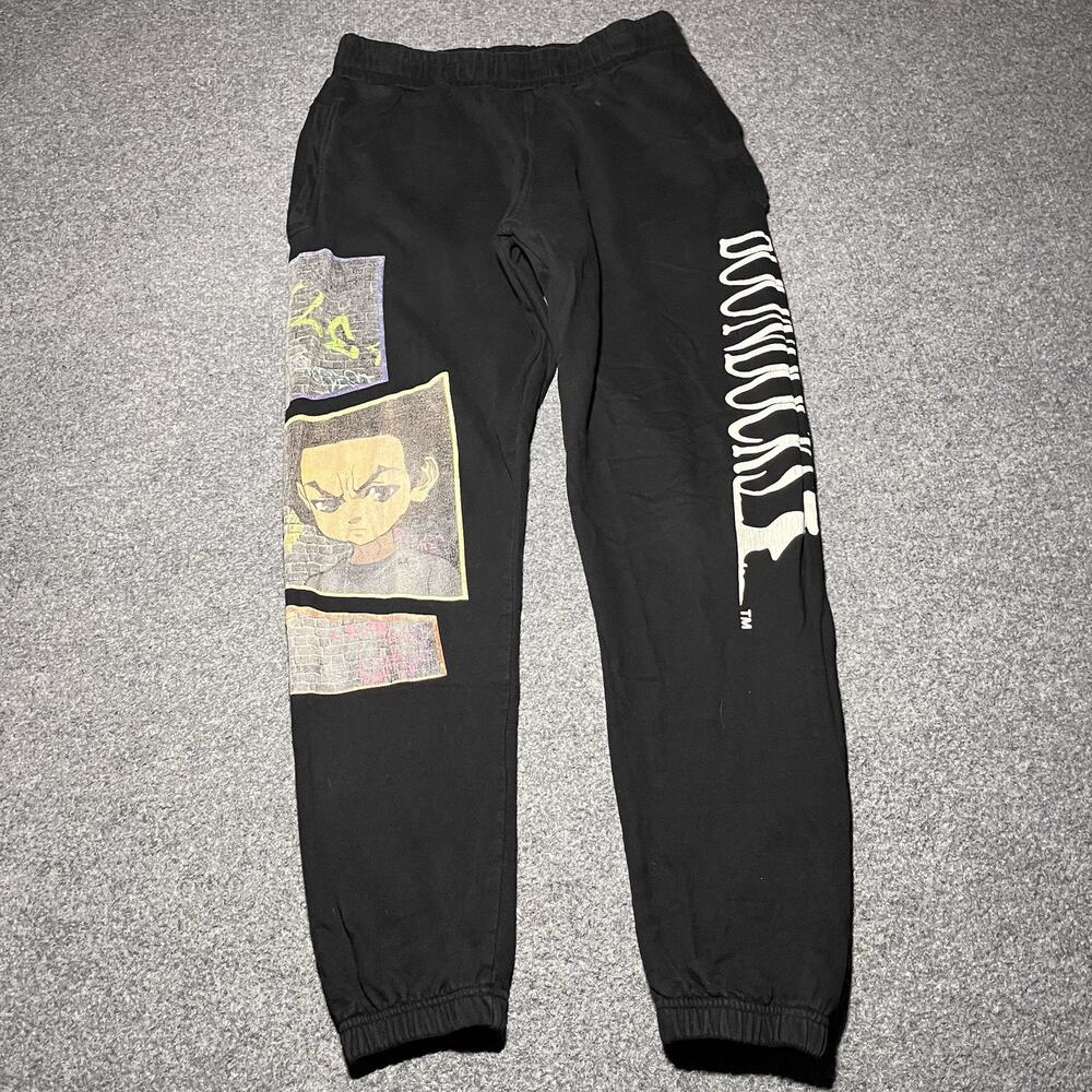The Boondocks Sweatpants Mens Large Black Joggers Fleece Graphic Pants